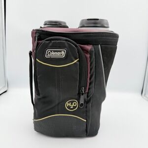 Coleman Dual Dual Bottle‎ Cooler Bag Burgundy Black H2O
